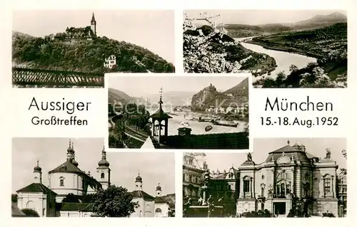 AK / Ansichtskarte Aussig_Usti_nad_Labem Grosstreffen Aussig Muenchen Teilansichten 