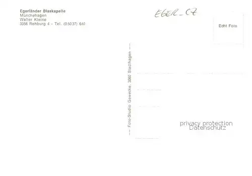 AK / Ansichtskarte Eger__Cheb_Tschechien Egerlaender Blaskapelle 