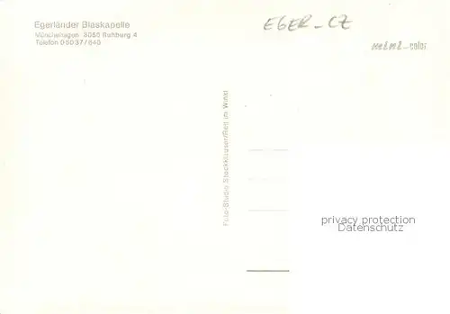 AK / Ansichtskarte Eger__Cheb_Tschechien Egerlaender Blaskapelle 