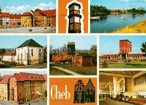 AK / Ansichtskarte Cheb_Eger Stadtkern m. Wasser Ansicht 