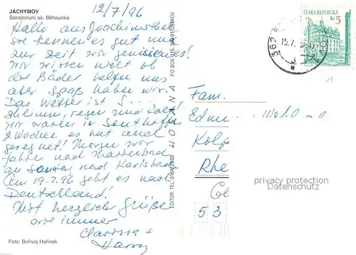 AK / Ansichtskarte Jachymov_Sankt_Joachimsthal Sanatorium Ak. Behounka 