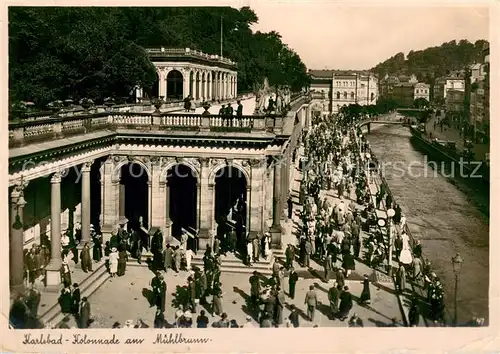 AK / Ansichtskarte Karlsbad_Eger_Karlovy_Vary Kolonnade am Muehlbrunn Feldpost 