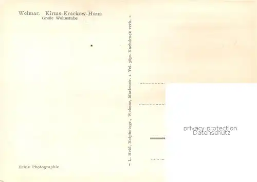 AK / Ansichtskarte Weimar__Thueringen Krims Krackow Haus Grosse Wohnstube 