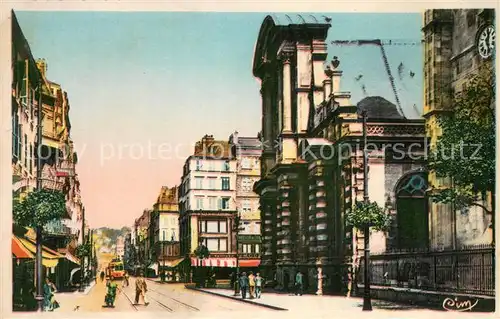 AK / Ansichtskarte Le_Havre Eglise Notre Dame et la Rue de Paris Le_Havre