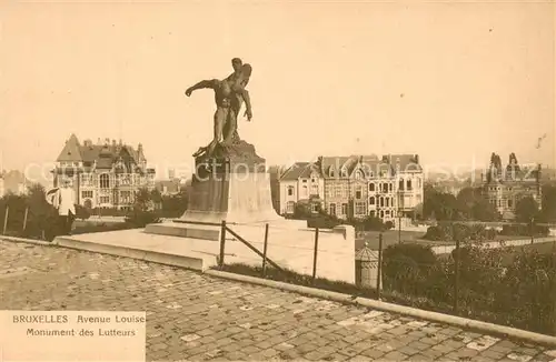 AK / Ansichtskarte Bruxelles_Bruessel Avenue Louise Monument des Lutteurs Bruxelles_Bruessel