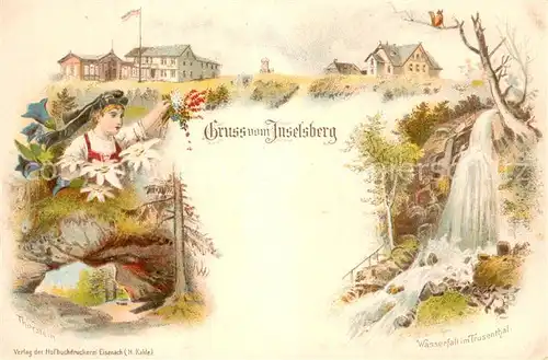 AK / Ansichtskarte Inselsberg_Schmalkalden Wasserfal im Trusenthal Thorstein Inselsberg Schmalkalden