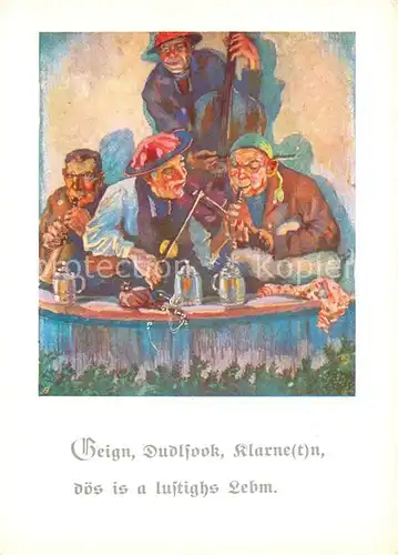 AK / Ansichtskarte Eger__Cheb_Tschechien Musikanten Geige Dudelsack Klarinette 