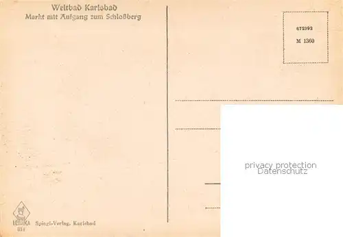 AK / Ansichtskarte Karlsbad_Eger_Karlovy_Vary Markt m. Aufgang z. Schlossberg 