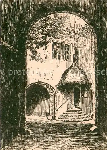 AK / Ansichtskarte Weimar__Thueringen Rotes Schloss Zeichnung 