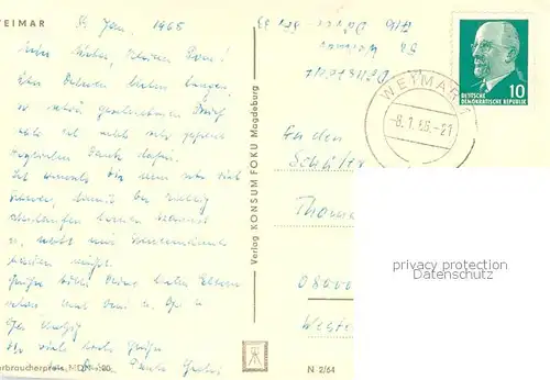 AK / Ansichtskarte Weimar__Thueringen Goethehaus Goethe u. Schillerdenkmal Schillerhaus Schloss m. Bastille 