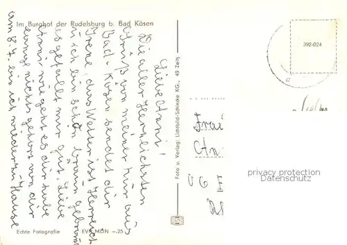 AK / Ansichtskarte Rudelsburg Im Burghof Terrasse  Rudelsburg