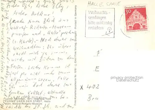 AK / Ansichtskarte Halle_Saale Tuerme ueber d. Stadt Halle_Saale