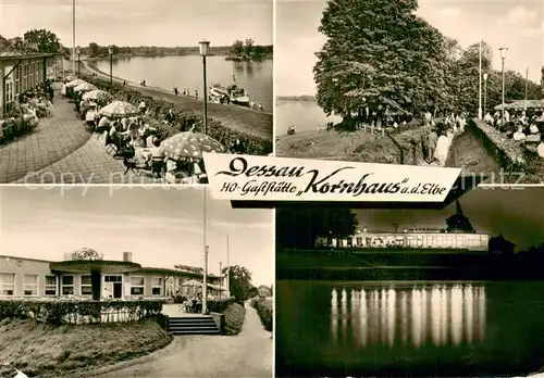 AK / Ansichtskarte Dessau Rosslau HO Gaststaette Kornhaus Teilansichten m. Elbe Tag Nacht Dessau Rosslau