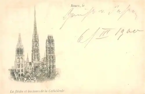 AK / Ansichtskarte Rouen_76 La fleche et les tours de la Cathedrale 