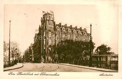 AK / Ansichtskarte Amsterdam__NL Prins Hendrikhade met Scheepvaarthuis 