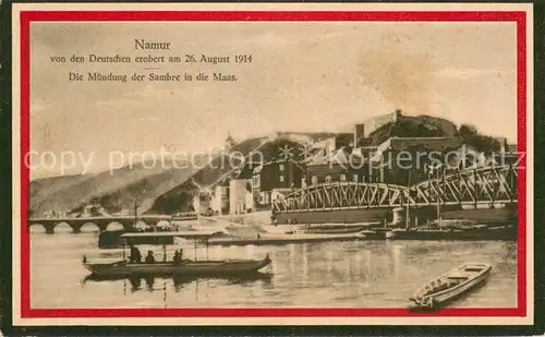 AK / Ansichtskarte Namur_sur_Meuse Muendung der Sambre in die Maas Namur_sur_Meuse