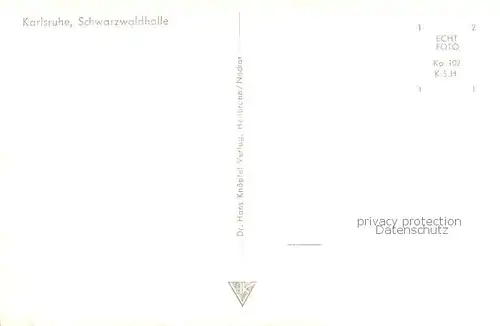AK / Ansichtskarte Karlsruhe_Baden Schwarzwaldhalle Karlsruhe_Baden