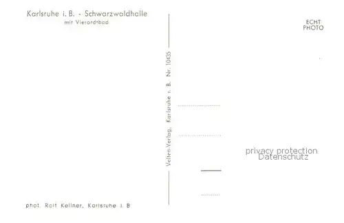 AK / Ansichtskarte Karlsruhe_Baden Schwarzwaldhalle mit Vierordtbad Karlsruhe_Baden