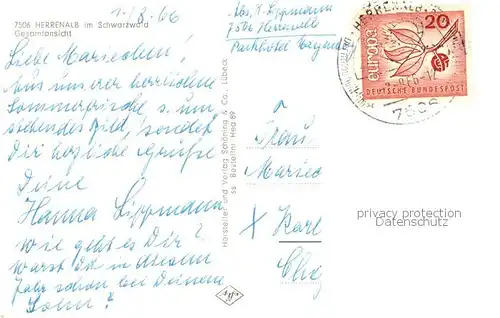 AK / Ansichtskarte Herrenalb_Schwarzwald Panorama 