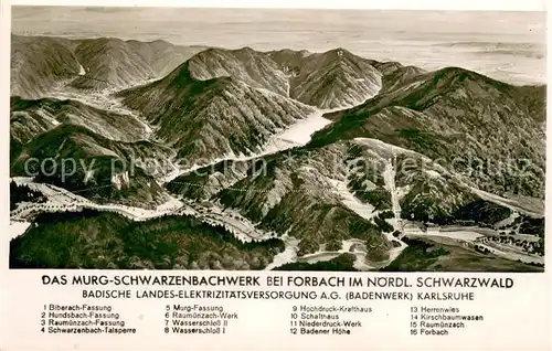 AK / Ansichtskarte Forbach_Baden Murg Schwarzenbachwerk Panoramakarte Forbach_Baden