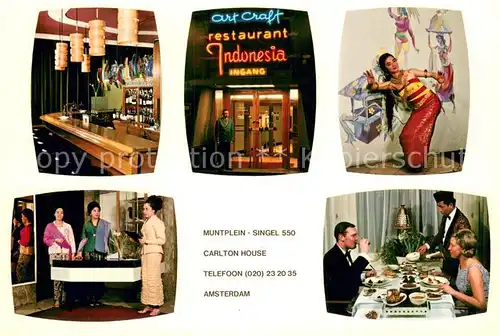 AK / Ansichtskarte Amsterdam__NL Art Craft Restaurant Indonesia Bar Eingang Gastraum 