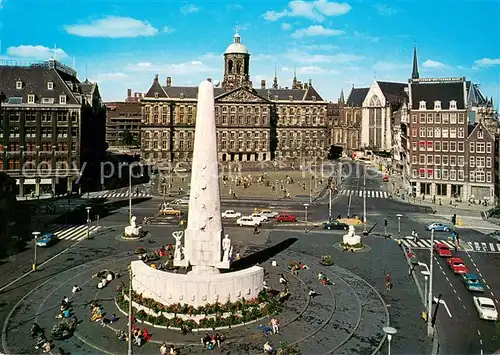 AK / Ansichtskarte Amsterdam__NL Dam met Koninklijk Paleis en Nationaal Monument 