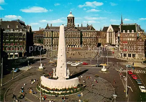 AK / Ansichtskarte Amsterdam__NL Dam met Koninklijk Paleis en Nationaal Monument 