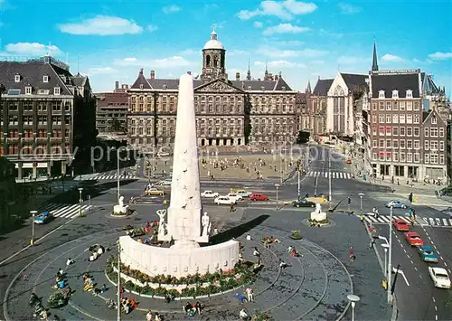 AK / Ansichtskarte Amsterdam__NL Dam met Koninklijk Paleis en Nationaal Monument 
