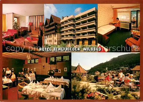 AK / Ansichtskarte Wildbad_Schwarzwald Hotel Bergfrieden Gastraeume Zimmer Terrasse Wildbad_Schwarzwald