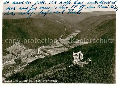 AK / Ansichtskarte Wildbad_Schwarzwald Oberes Enztal mit Sommerberg Fliegeraufnahme Wildbad_Schwarzwald