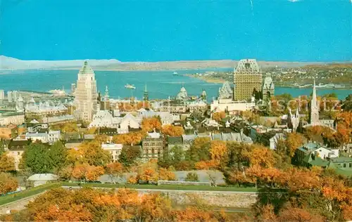 AK / Ansichtskarte Quebec_Canada Quebec City with Isle of Orleans  