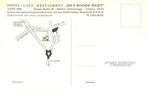 AK / Ansichtskarte Breda_Anvers Hotel Cafe Restaurant Het Roode Hert Breda Anvers