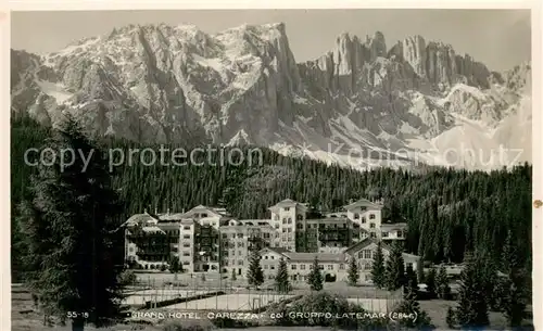 AK / Ansichtskarte Carezza_Catinaccio_Trentino_IT Grand Hotel Carrezza col Gruppo Latemar 