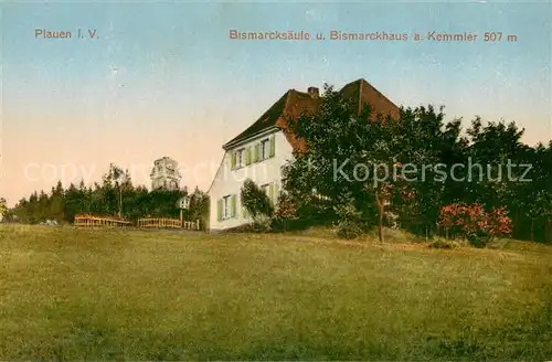 AK / Ansichtskarte Plauen__Vogtland Bismarcksaeule und Bismarckshaus am Kemmler 