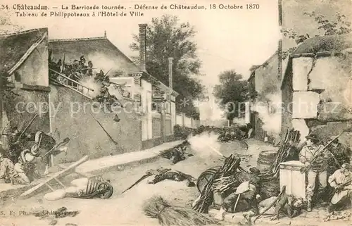 AK / Ansichtskarte Chateaudun_28_Eure et Loir La Barricade tournee Defense de Chateaudun Tableau de Phiippoteaux a lHotel de Ville 