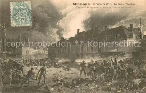 AK / Ansichtskarte Chateaudun_28_Eure et Loir 18 Oct 1870 Le dernier Combat Tableau de Philippoteaux a lHotel de Ville de Chateaudun 