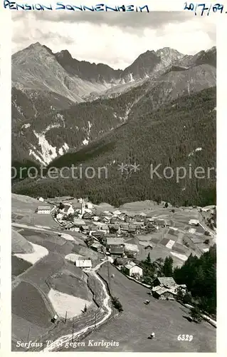 AK / Ansichtskarte Serfaus_Tirol Fliegeraufnahme mit Karlspitz Serfaus Tirol