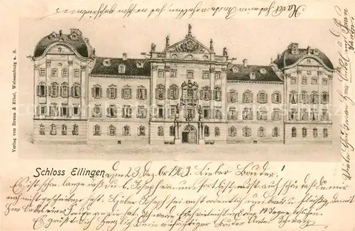 AK / Ansichtskarte Ellingen_Bayern Schloss Ellingen Ellingen Bayern