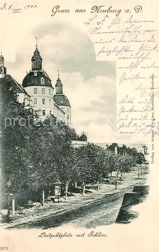 AK / Ansichtskarte Neuburg__Donau Luitpoldplatz mit Schloss 