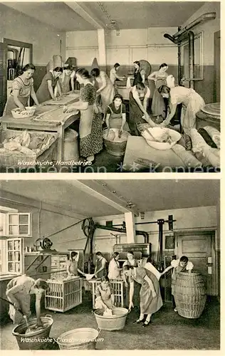 AK / Ansichtskarte Noerdlingen Haushaltungs und Handarbeitsschule Ev Maedchenpensionat Waschkueche Handbetrieb Waschkueche Maschinenraum Noerdlingen