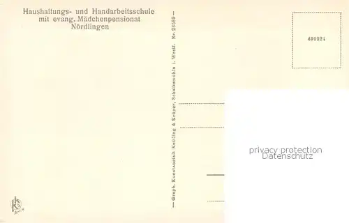 AK / Ansichtskarte Noerdlingen Haushaltungs und Handarbeitsschule Ev Maedchenpensionat Haustoechter Klasse III Maschinenkurs im Sekretariat Noerdlingen
