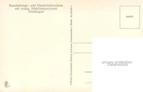AK / Ansichtskarte Noerdlingen Haushaltungs und Handarbeitsschule Ev Maedchenpensionat Kinder Schlafsaal Gudrun Noerdlingen