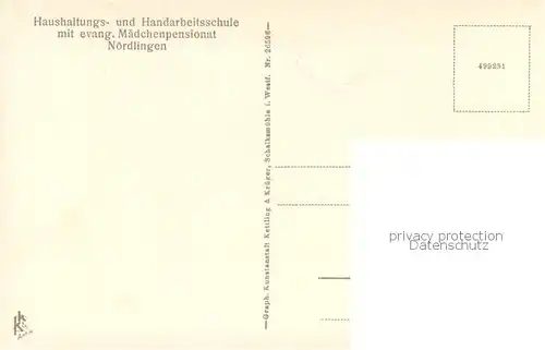 AK / Ansichtskarte Noerdlingen Haushaltungs und Handarbeitsschule Ev Maedchenpensionat Auf der Spielwiese Kaffeetisch im Sommer Noerdlingen