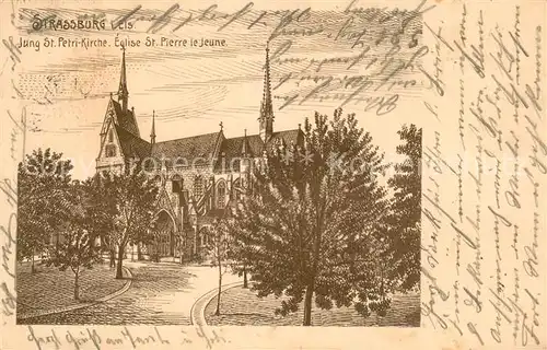 AK / Ansichtskarte Strassburg_Elsass Jung St Petri Kirche Strassburg Elsass