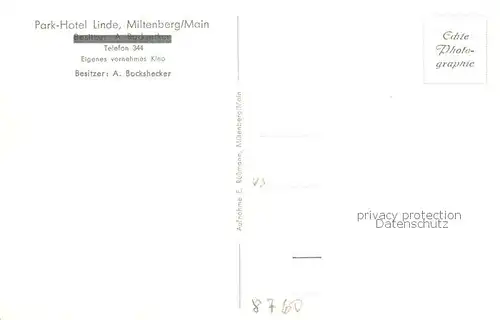 AK / Ansichtskarte Miltenberg_Main Park Hotel Linde Miltenberg Main