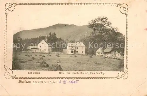 AK / Ansichtskarte Mittlach_68_Alsace Schulhaus Hotel zur Glockenblume Jean Stachly 