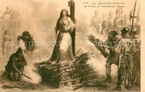 AK / Ansichtskarte Rouen_76 Jeanne dArc brulee vive sur la Place du Vieux Marche a Rouen 