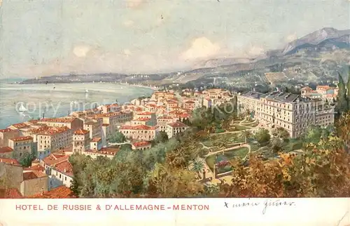 AK / Ansichtskarte Menton_06 Hotel de Russie et d Allemagne 