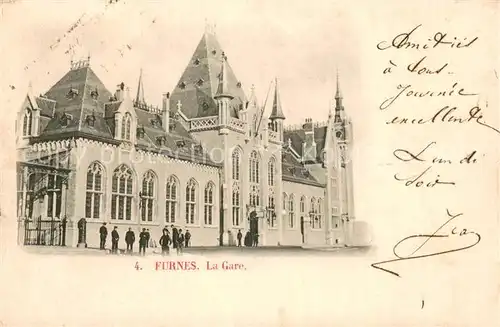 AK / Ansichtskarte Furnes_Veurne_Belgium La Gare   Bahnhof 