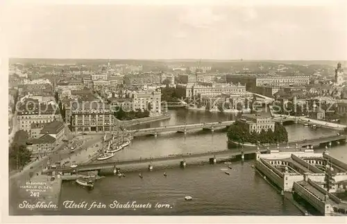 AK / Ansichtskarte Stockholm Utsikt fran Stadshusets torn Stockholm